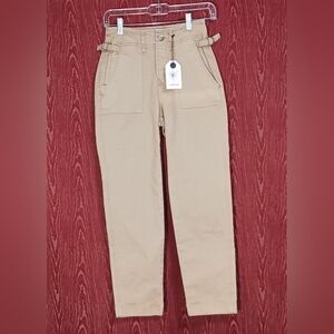 ROWAN JALEN Utility Trouser Sand Dune Button Closure Women's Size 25 NWT
